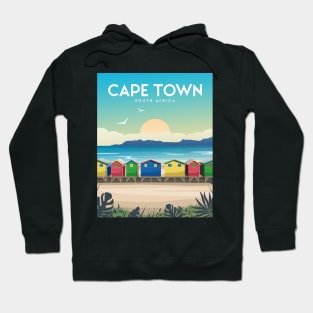 Cape Town Muizenberg Beach Huts at Sunset, South Africa Hoodie